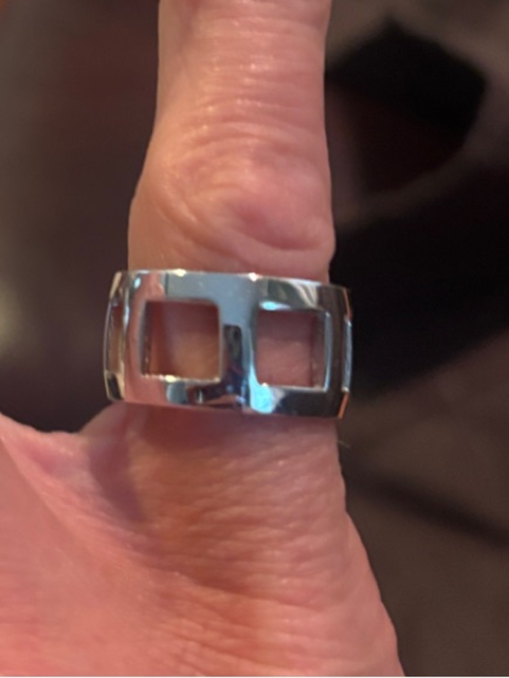 Park Lane Modern Open-Frame Silver Band Ring Size 8